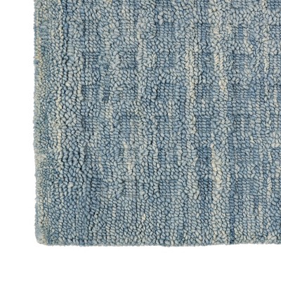 Artisan Denim Blue Handwoven Wool 4'x6' Rectangular Rug