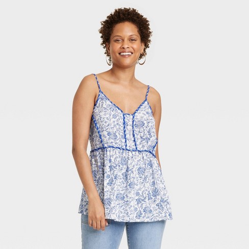 Women's Flowy Tank Top - Knox Rose™ Blue Floral Xl : Target