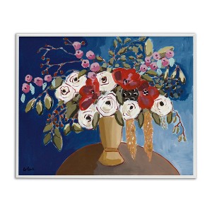 Stupell Industries White Poppies Floral Arrangement Abstract Flower Still Life Framed Giclee Art, White, 14" x 11" - 1 of 4