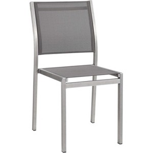 Modway Shore Outdoor Patio Aluminum Side Chair Silver Gray - 1 of 2