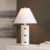 Flavie 26.5 Inch Metal/PU Leather Table Lamp - White/Brown/Brass Gold - Safavieh. - 4 of 4