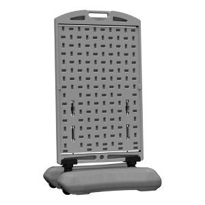 Plasticade Wind Sign 2 Quick Change Frame Display Stand with Wheels, Poster Holder for  24" x 36" Corrugated Plastic/Rigid Signs, Gray - 1 of 4