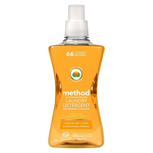 Method 4x Concentrated Laundry Detergent, Ginger Mango 53.5 oz : Target