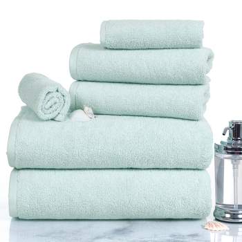 Hastings Home Zero-Twist Cotton Towel Set - Seafoam, 6-pc