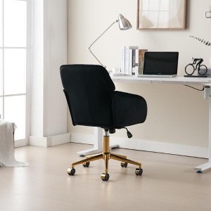 Modern Home Office Desk Chair, Armless Cross Legged Office Desk Chair, Fabric Padded Modern Swivel Height Adjustable for Home Office-The Pop Home - 1 of 4