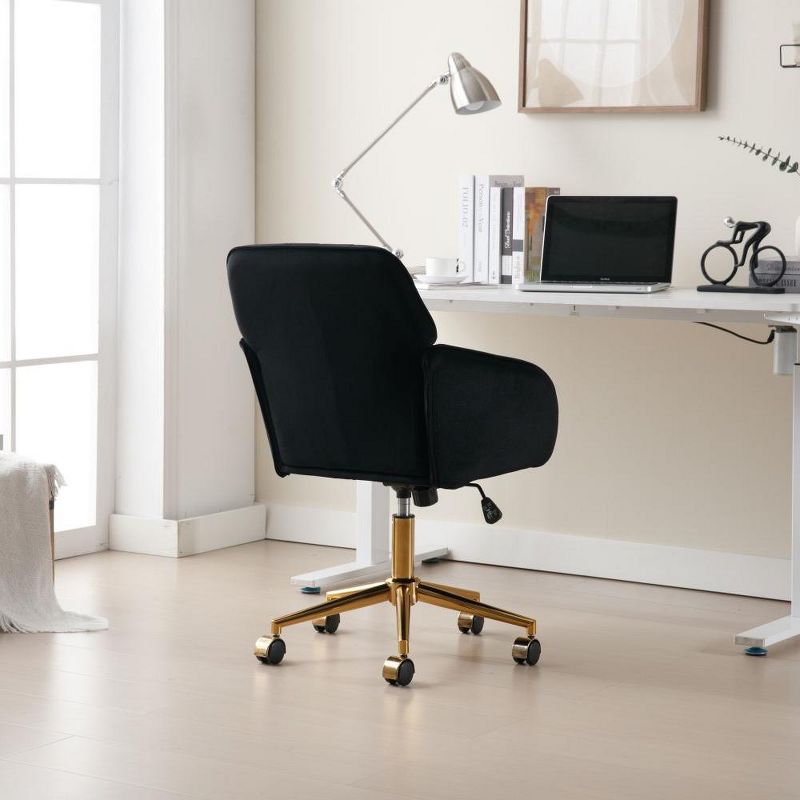 Modern Home Office Desk Chair, Armless Cross Legged Office Desk Chair, Fabric Padded Modern Swivel Height Adjustable for Home Office-The Pop Home, 1 of 10