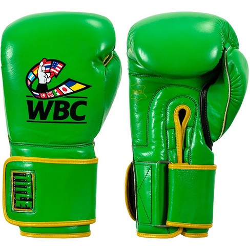Title Boxing WBC Hook and Loop Bag Gloves - 14 oz. - Green/Black