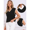 INSPIRE CHIC Women's V Neck Sleeveless Ribbed Contrast Color Trim Sweater Vest - 2 of 4