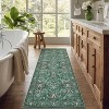Floral Boho Runner Rug - Non-Slip Low-Pile Soft Carpet for Hallway, Kitchen Bathroom Nursery Office Dining Room Entryway - 3 of 4