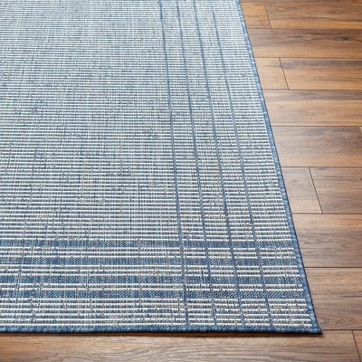 Davonne Navy and Beige Rectangular Synthetic Area Rug 5'3" x 7'