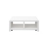 Sapphtopaz Modern Coffee Table with 2 Open Storage Shelves & 5 Caster Wheels Center Table with Curved Corners Coffee Bar for Living Room,Bedroom - 2 of 4