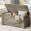 39.4in / 23.6in Storage Chest, Wooden Storage Bench With 2 Safety Hinges, Easy Assembly, Large Toy Chest for Entryway, Living Room, Bedroom - 2 of 4