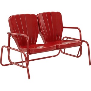 HomeStock Ridgeland Outdoor Metal Loveseat Glider - 1 of 4