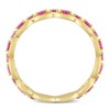 EVERLY JEWELRY |  Yellow Silver 1/3ct TGW Created Ruby Eternity Ring - 4 of 4