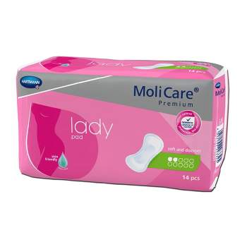 Molicare Premium Lady Pads Female Incontinent Pad 5-51/2 X 13 Inch 168644,  Lady 3 Drop, 14 Ct : Target