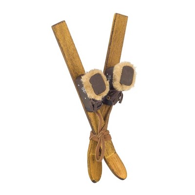 Melrose Vintage Wood Ski Boot Tree Ornament (Set of 12)
