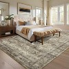 Washable Runner Rug Non Slip Floor Carpet, Low Pile Distressed Kitchen Rug, Non-Shedding Faux Wool Soft Rug, Vintage Printed Rug - 2 of 4