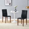 MAYEERTY Set of 2 Black PU Dining Chairs Versatile Comfortable Exquisite Design - 2 of 4