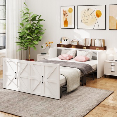 Docred Murphy Cabinet Bed Folding Bed Roll Away Beds with Mattresses Daybed Trundle Apartment Study Room Office Nap Space-Saving Bed for Adult Guest