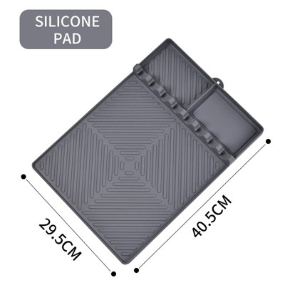 Griddle Mat BBQ Grill Accessories Tools for Blackstone, Kitchen Counter Spatula Silicone Mat with Drip Pad for Kitchen, Cooking