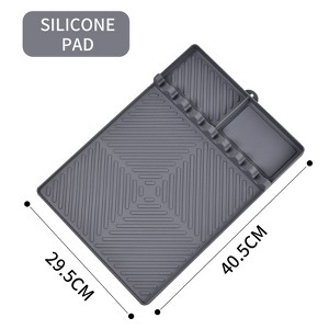 Griddle Mat BBQ Grill Accessories Tools for Blackstone, Kitchen Counter Spatula Silicone Mat with Drip Pad for Kitchen, Cooking - 1 of 4
