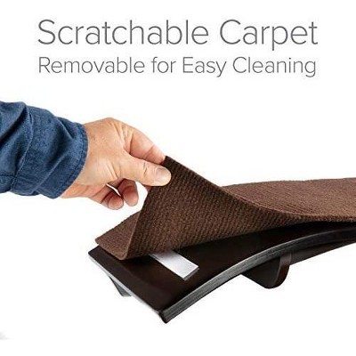 Curved Wooden Wall-Mounted Cat Perch with Berber Carpet