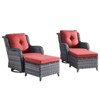 Gymojoy Outdoor Swivel Chair with Ottoman High Back Glider Chair with Soft Cushion - 3 of 4