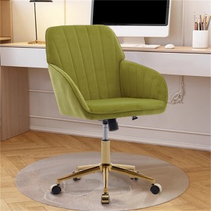 VASIP Modern  Velvet Home Office Chair,Makeup Vanity Chair with Wheels, Adjustable Swivel Computer Task Chair for Bedroom, Makeup Room - 1 of 4