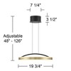 Possini Euro Design Eliza 19 3/4" Modern Pendant Ceiling Light Fixture Dining Room Over Table Kitchen Island Foyer Ring LED Matte Black Brass Finish - 4 of 4