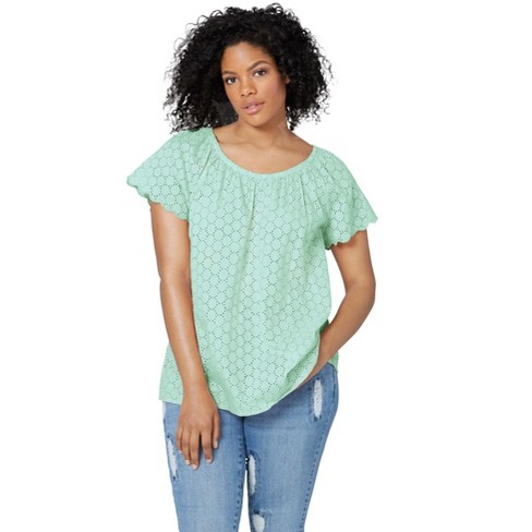 mint green blouse plus size