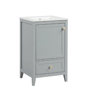 Ridstar 34 in. H Grey Bathroom Storage Cabinet with Door and A Drawer - 1 of 4