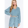 Slickblue Women's Comfy V-Neck Long Sleeve Terry Toweling Top with Elastic Hem - Color and Size Options - 2 of 4
