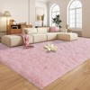 Blush Pink Shag Rug Ultra-Soft 1.7in Thick Non-Slip with Grip Pads for Bedroom or Office - 3 of 4