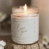 Sweet Water Decor Love You Patterned 9oz Clear Jar Candle with Gold Lid - 2 of 3
