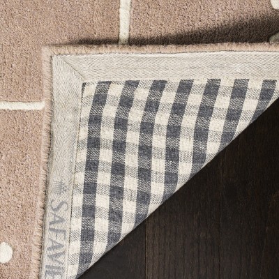 Beige and Ivory Hand-Tufted Wool Area Rug 2'6" x 4'
