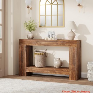 Console Table for Entryway, Wood Farmhouse Console Table for Living Room, 2-Tier Large Sofa Table w/ Storage - 1 of 4