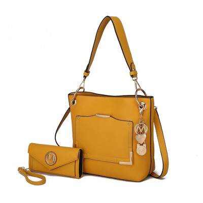 MKF Collection Grace Vegan Leather Women’s Tote Bag with Wallet by Mia K- Yellow