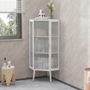 Dolonm 22.25" Modern Corner Cabinet with Tempered Glass Door & Shelves for Bathroom, Living Room, or Bedroom – Space-Saving Storage - 2 of 4