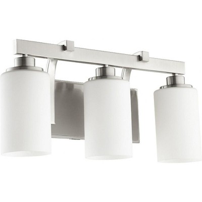 Quorum Lighting Lancaster Glass Satin Nickel 3-Light 20 Ceiling Fixture