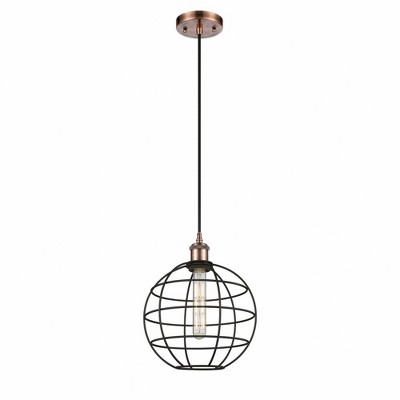 Lake Placid - 1 Light Cord Hung Pendant In Industrial Style-12.5 Inches Tall and 10 Inches Wide