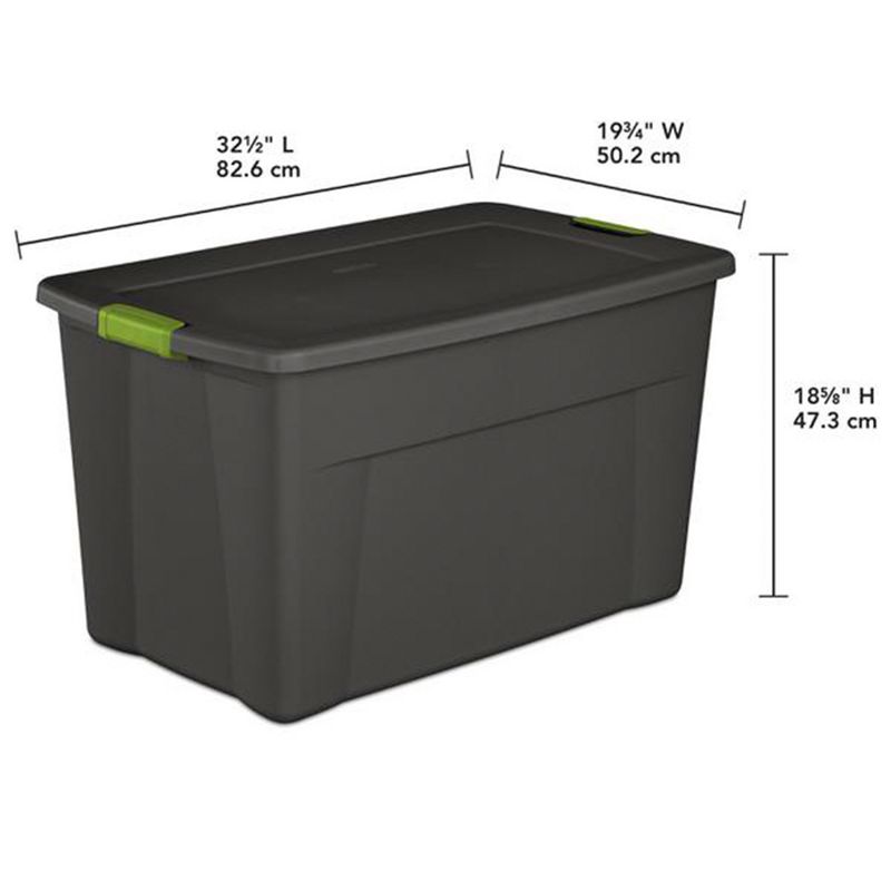 Sterilite Stackable 35 Gallon Storage Tote Box with Latching Container Lid for Home and Garage Space Saving Organization, Gray, 4 of 8