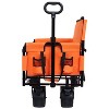 3-in-1 Convertible Folding Wagon Cart with Bench Seat & Storage - 500lbs Heavy-Duty Utility Wagonorange - 3 of 4