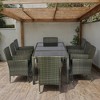 VisioGear Patio Seating Sets, 9 Pieces Patio Seating Sets with Glass Table Top, Outdoor Space Saving Chairs, Black & Gray, 24"*24"*34.2" - 4 of 4