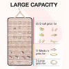 Extra Large Double-Sided Hanging Jewelry Roll with Metal Hooks, Wall/Door/Closet Mount Organizer for Earrings & Necklaces, Black - 3 of 4