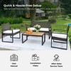 ORRD 4-Piece Acacia Wood Patio Set - Outdoor Balcony/Garden Furniture w/Table, Perfect for Porch & Backyard（Black+Brown） - 3 of 4
