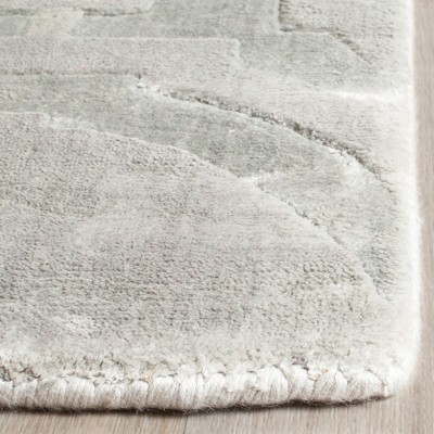 Mirage Blue Geometric Hand Loomed Viscose Silk Rug