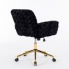GDFStudio Webb Adjustable Faux Shearling Swivel Office Chair with Gold Metal Base - 3 of 4
