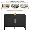 NicBex Farmhouse Ash Veneer Sideboard Cabinet with 3-Tier Shelves & Adjustable Feet,Storage Buffet Cabinet for Kitchen,Dining Room - 4 of 4