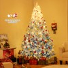 Costway 8 FT Artificial Christmas Tree with 470 Warm White LED Lights, 8 Lighting Modes & Folding Metal Stand White & Blue - 2 of 4