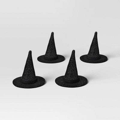 4pk Halloween Clip-on Witch Hat Figurines - Hyde and EEK! Boutique™ Black